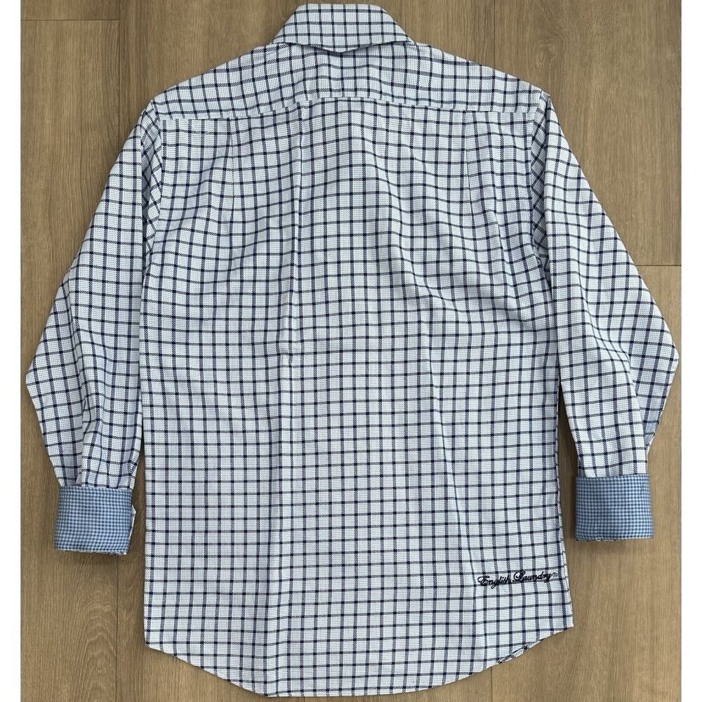 (2) Lot English Laundry Flip Cuffs Multicolor Plaid Shirts Men’s Size 15.5/34&35 - Picture 5 of 10